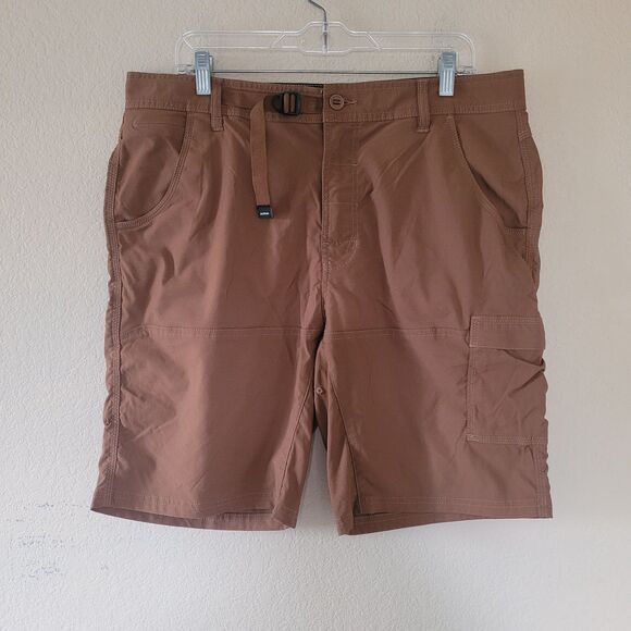 Prana Shorts Mens 36x10" Nylon Stretch Brown Stretch Zion 10" Hiking Shorts - Picture 1 of 9